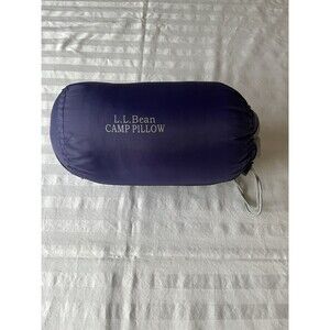 LL Bean Camp Pillow Packable Purple Gray Plaid Cotton Flannel Washable Hiking